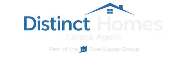 white distinct homes logo